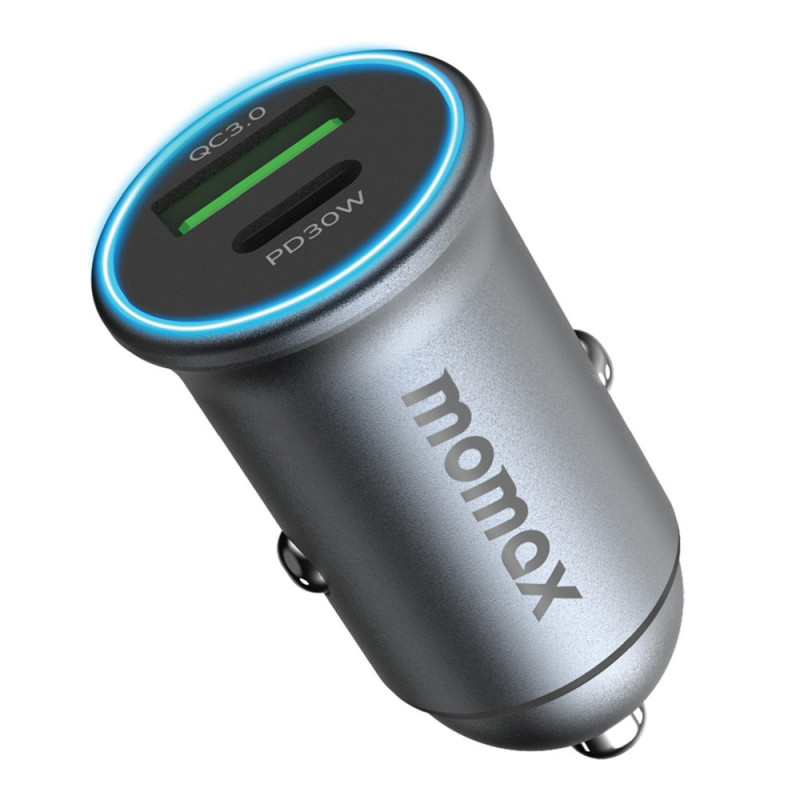 Chargeur pour Allume-Cigare Ports USB et USB-C MOMAX