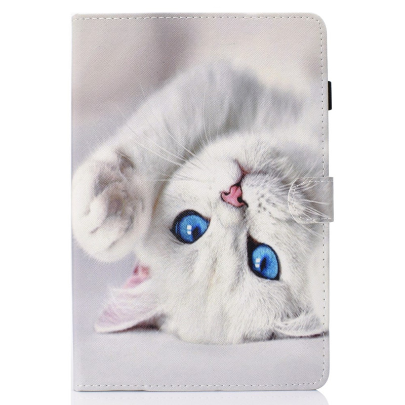 Housse Kindle 11(2022) Chat Blanc aux Yeux Bleus