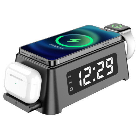 Réveil - Chargeur sans fil pour Smartphone X-ROVER - gris