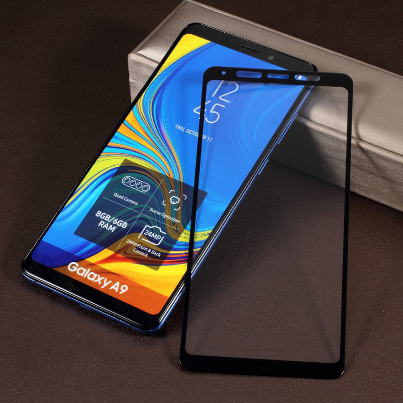 Protection en Verre Trempé Contours Noirs Écran Samsung Galaxy A9