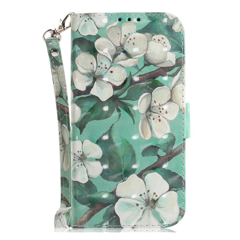 Housse Moto G14 Fleurs Blanches