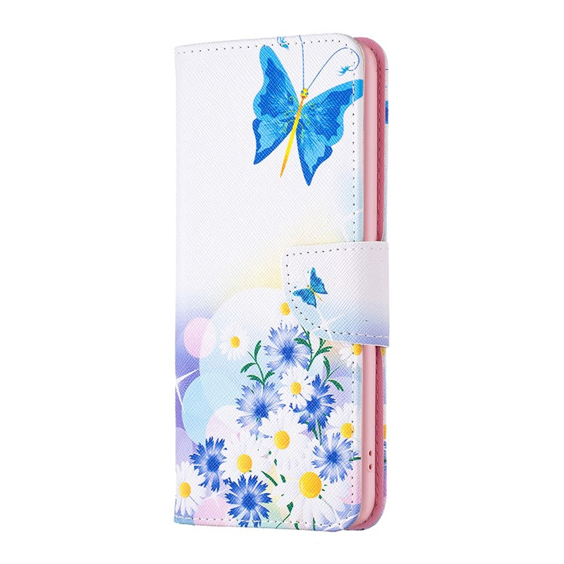 Housse Moto G14 Motif Papillon et Fleurs