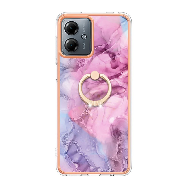 Coque Moto G14 Anneau-Suport design Marbré