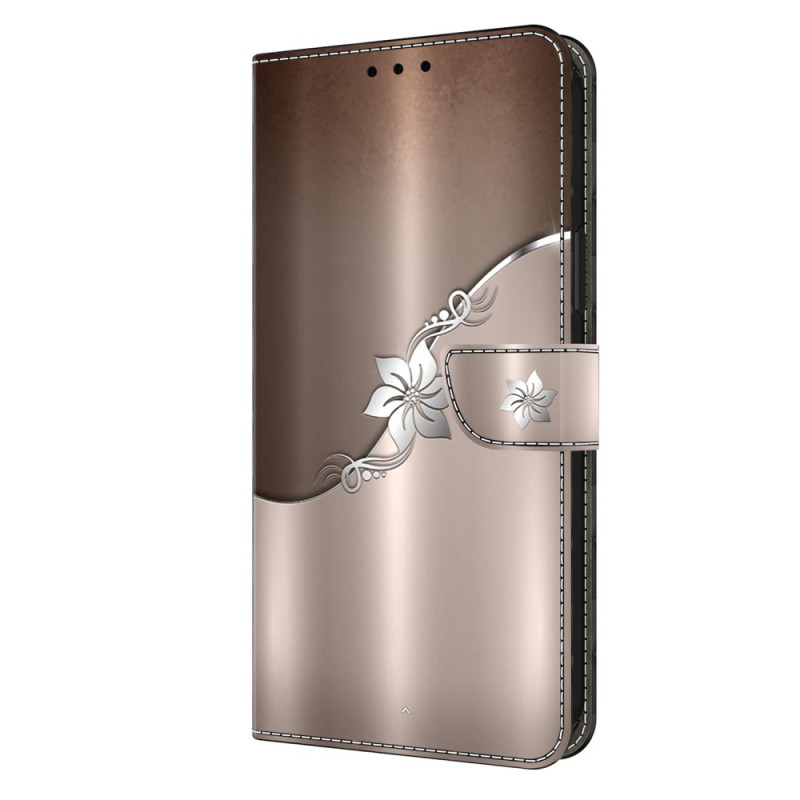 Housse Samsung Galaxy S24 5G Fleur argentée