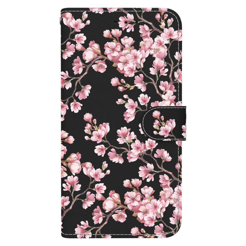 Housse Samsung Galaxy S24 5G Fleurs de Prunier à Lanière