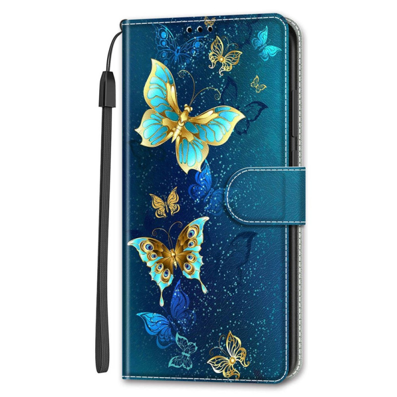 Housse Samsung Galaxy S24 5G Deux Papillons à Lanière