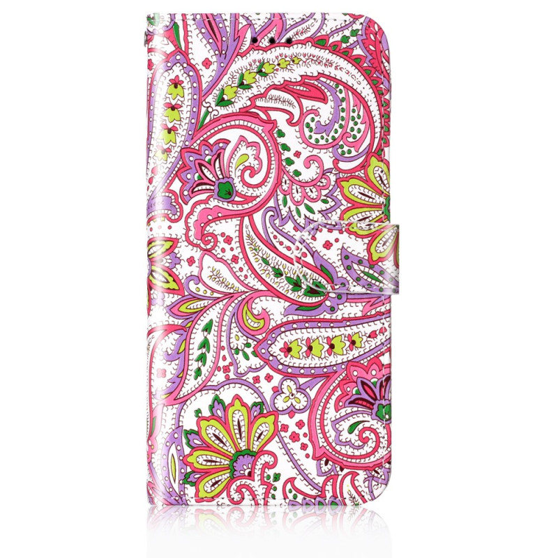 Housse Samsung Galaxy S24 5G Motif Floral Rose à Lanière