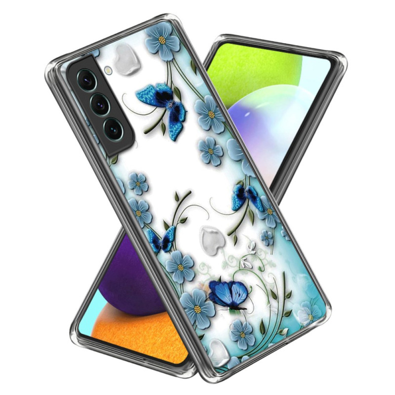 Coque Samsung Galaxy S24 5G Papillons et Fleurs