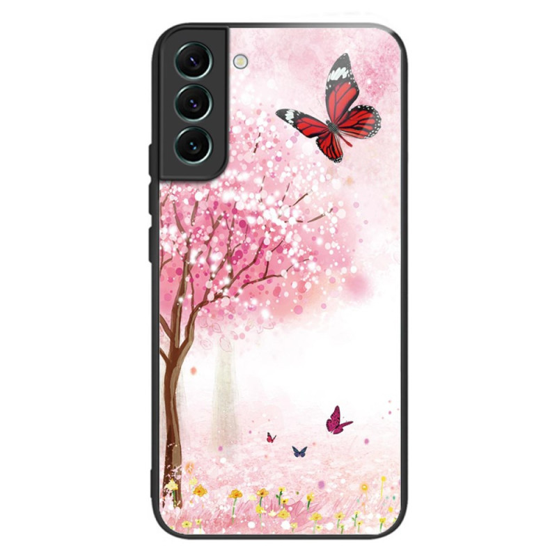 Coque Samsung Galaxy S24 5G Verre Trempé Cerisiers en Fleurs
