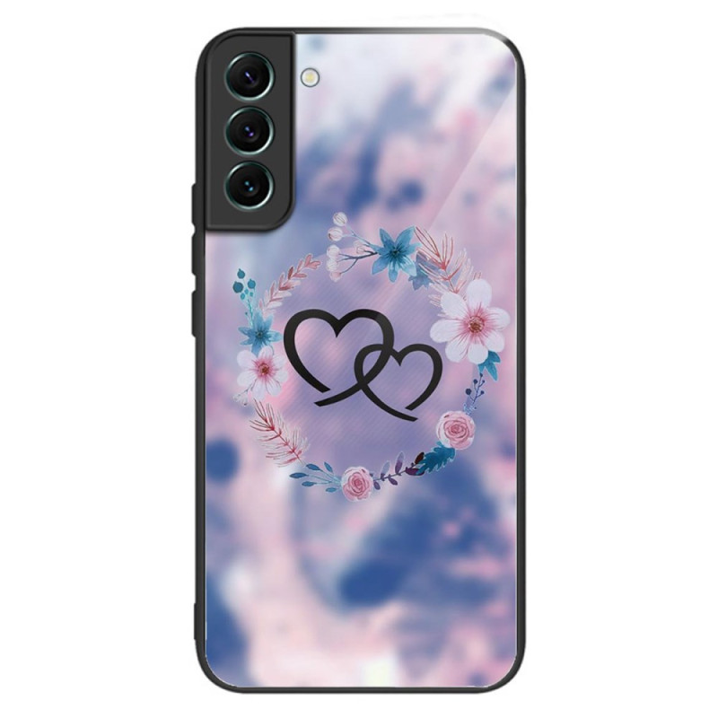 Coque Samsung Galaxy S24 5G Verre Trempé Cœurs et Fleurs