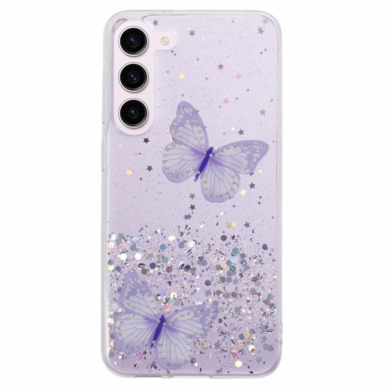 Coque Samsung Galaxy S24 5G Papillons Paillettes