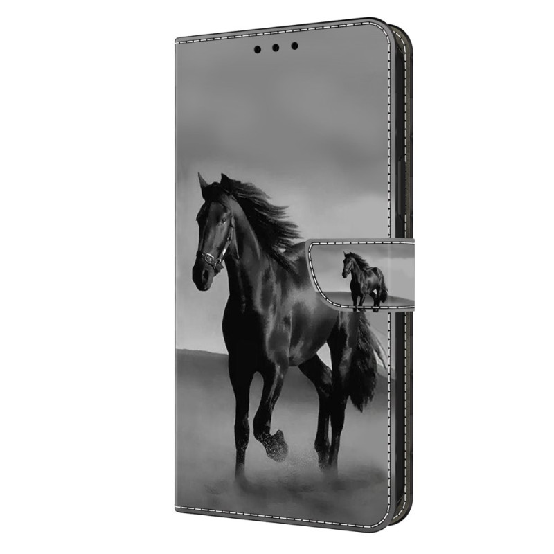 Housse Moto G84 5G Cheval Noir