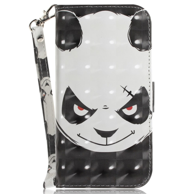 Housse Moto G84 5G Angry Panda à Lanière