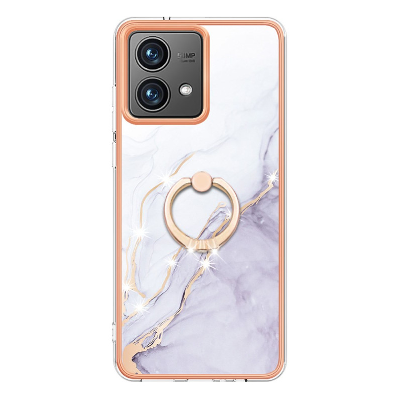 Coque Moto G84 5G Anneau-Support Marbre