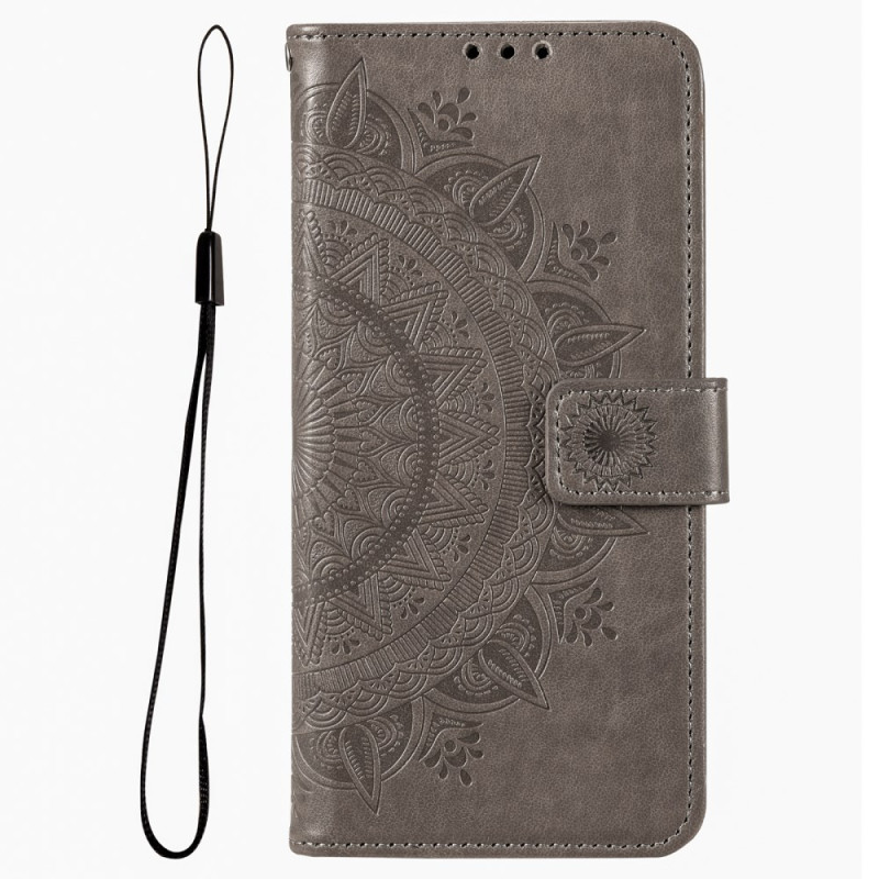 Housse Moto G54 5G Fleur de Mandala et Lanière