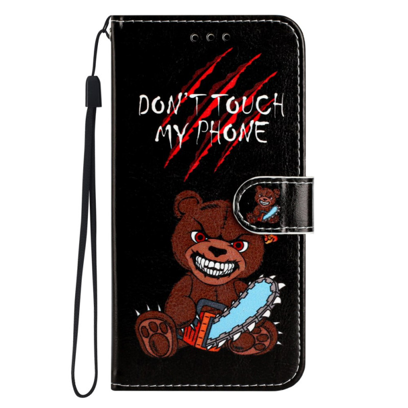 Housse Xiaomi Redmi 13C / Poco C65 Ours Don't Touch my Phone à Lanière