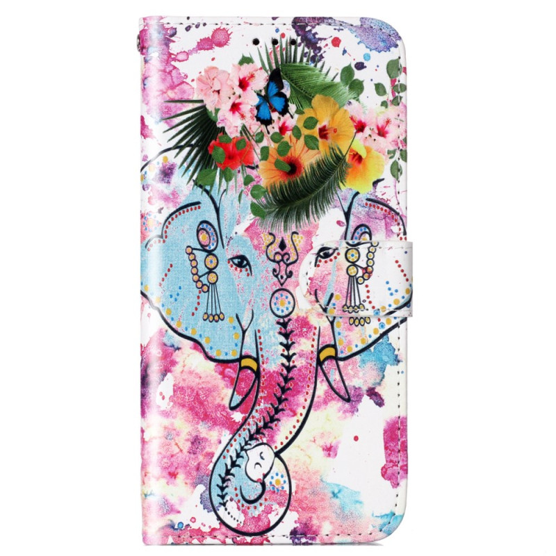 Housse Xiaomi Redmi 13C / Poco C65 Éléphant Aquarelle à Lanière