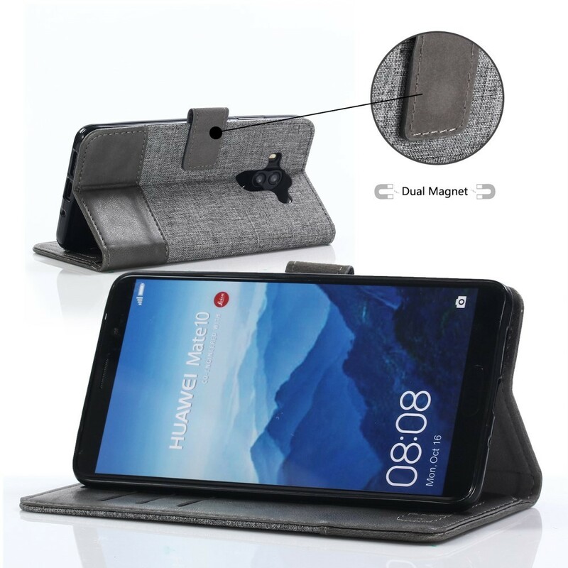 Housse Huawei Mate 10 Pro Muxma Tissu et Effet Cuir Housse Huawei Mate 10 Pro Muxma Tissu et Effet Cuir