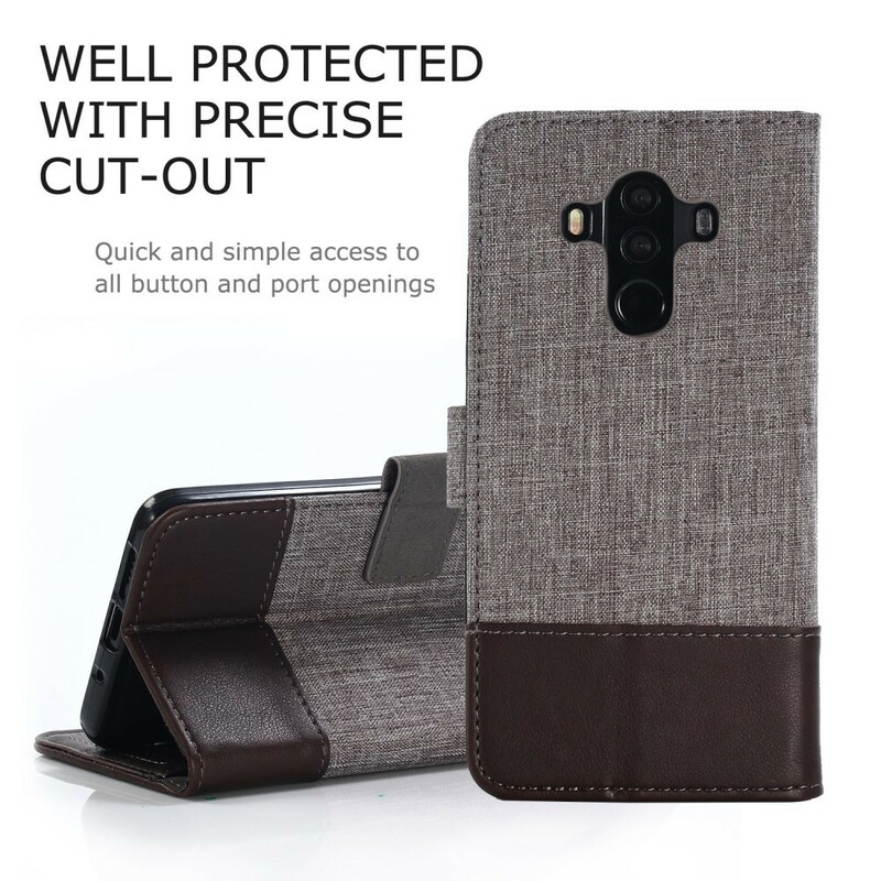 Housse Huawei Mate 10 Pro Muxma Tissu et Effet Cuir Housse Huawei Mate 10 Pro Muxma Tissu et Effet Cuir