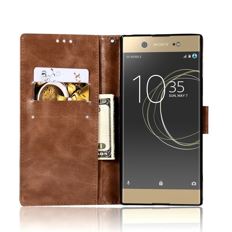 Housse Sony Xperia XA1 Effet Cuir Vintage à Lanière Housse Sony Xperia XA1 Effet Cuir Vintage à Lanière