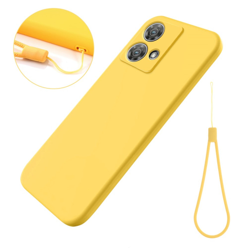 Coque Motorola Edge 40 Neo Silicone Liquide à Lanière