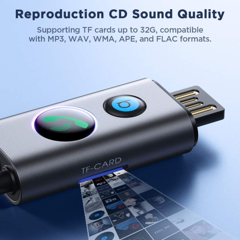Récepteur Audio Musique Voiture Adaptateur Bluetooth Prise Aux USB Jack 3,5  mm