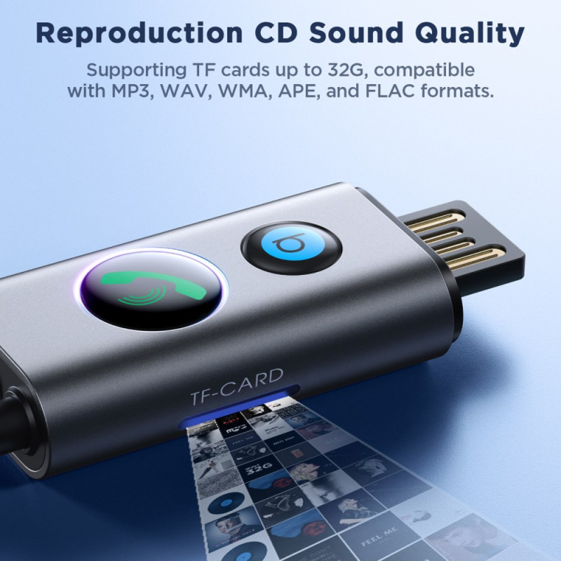 Récepteur Audio 3.5 mm Clé USB Bluetooth Sans Fil - Noir