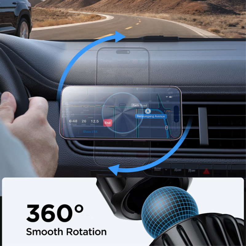 Support de Voiture à Ventilation Chargeur sans Fil Magnétique avec Lumière  Ambiante JOYROOM - Ma Coque