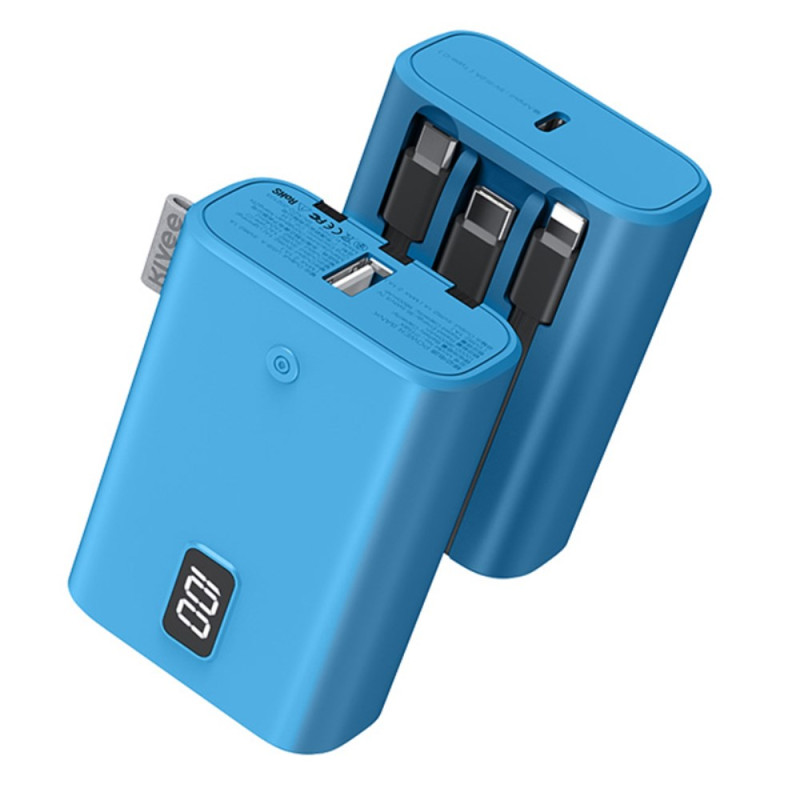 Batterie Externe Charge Rapide avec Câble Micro USB+Type-C+Lightning  Intégré KIVEE