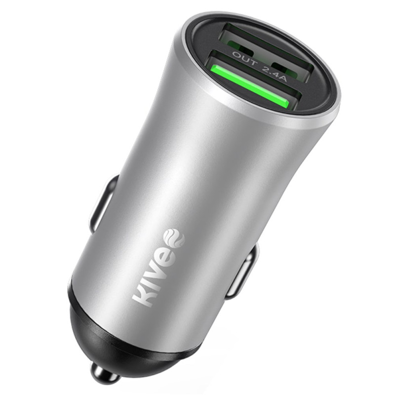 Chargeur de voiture Dual USB 2.4A Rapide KIVEE