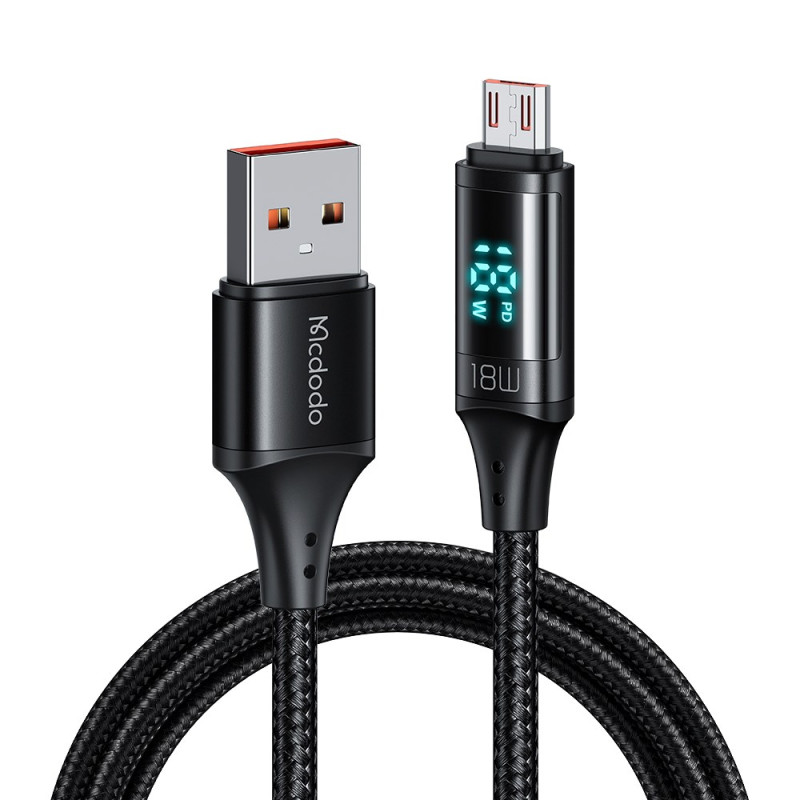 Câble USB A vers Micro USB 3A avec Écran LED 1.2m MCDODO