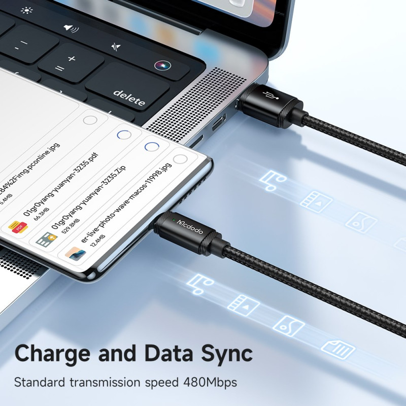 Câble USB Type-C 120W pour recharge rapide et transfert de données, cordon  de chargeur pour