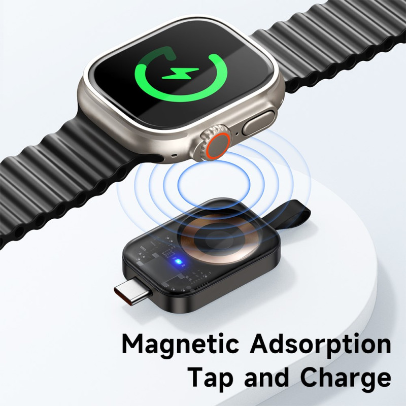 Chargeur portable Apple Watch, chargeur magnétique sans fil de voyage pour Apple  Watch avec connecteur USB A et USB C 