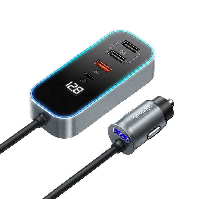 Chargeur de Voiture à 5 Ports USB-Ax4+Type-Cx1 avec Câble de 1,5m MCDODO