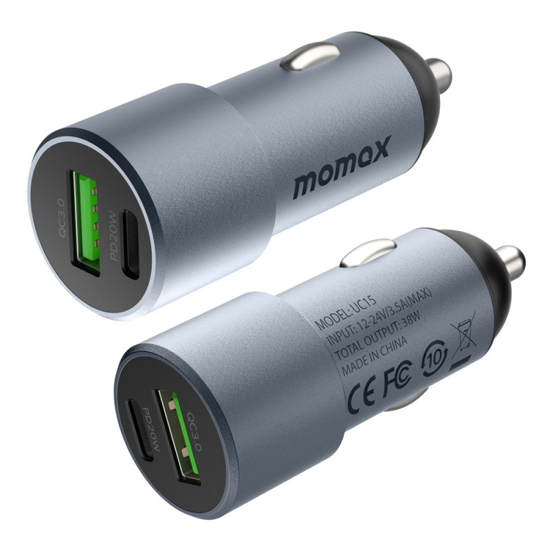 Chargeur Voiture USB 38W avec Câble USB-C intégré pour Smartphone