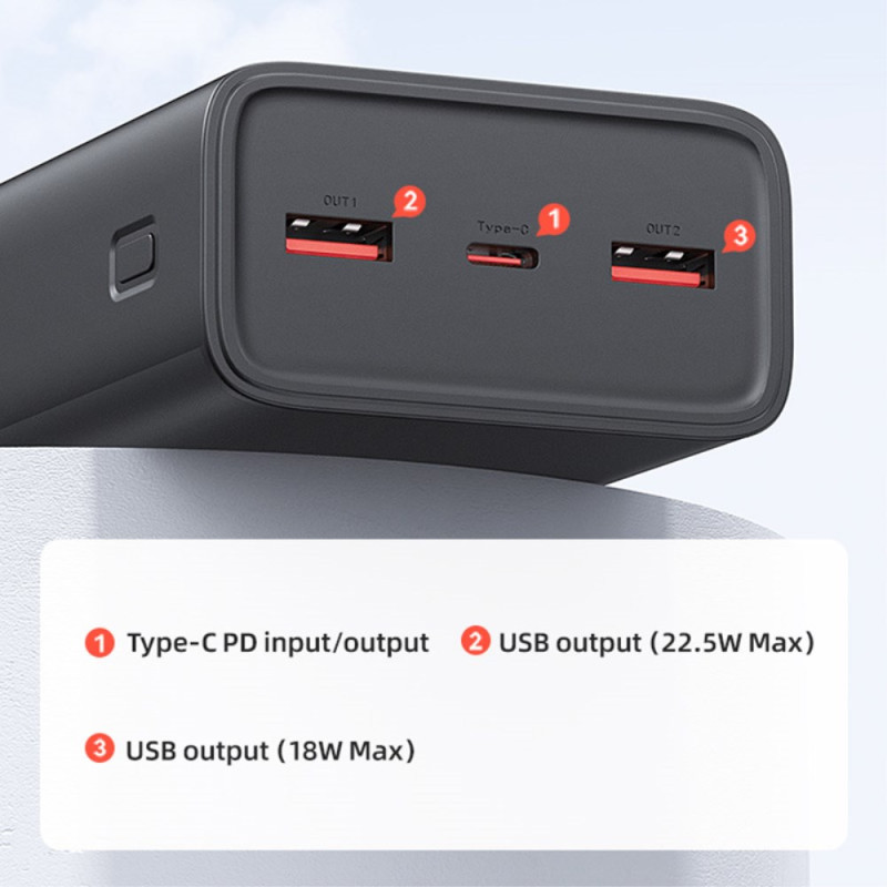 USAMS – batterie externe Portable 65W, 30000mAh, PD, Charge rapide