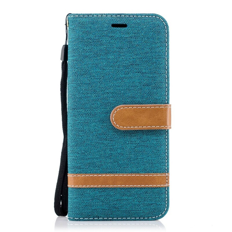 Housse Samsung Galaxy S9 Tissu et Effet Cuir à Lanière Housse Samsung Galaxy S9 Tissu et Effet Cuir à Lanière