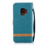 Housse Samsung Galaxy S9 Tissu et Effet Cuir à Lanière Housse Samsung Galaxy S9 Tissu et Effet Cuir à Lanière