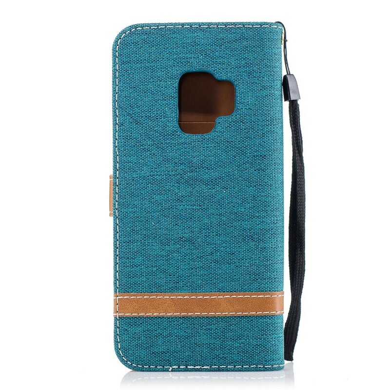 Housse Samsung Galaxy S9 Tissu et Effet Cuir à Lanière Housse Samsung Galaxy S9 Tissu et Effet Cuir à Lanière