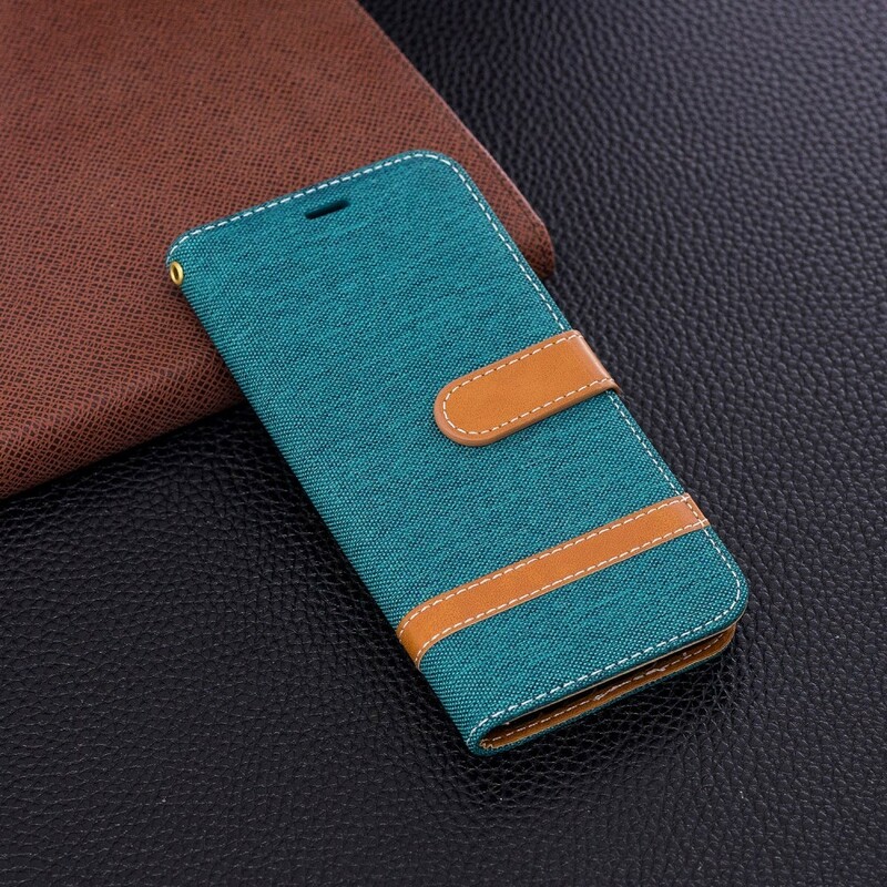 Housse Samsung Galaxy S9 Tissu et Effet Cuir à Lanière Housse Samsung Galaxy S9 Tissu et Effet Cuir à Lanière