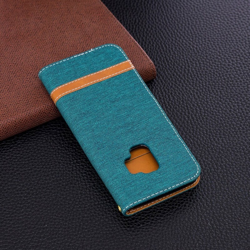 Housse Samsung Galaxy S9 Tissu et Effet Cuir à Lanière Housse Samsung Galaxy S9 Tissu et Effet Cuir à Lanière