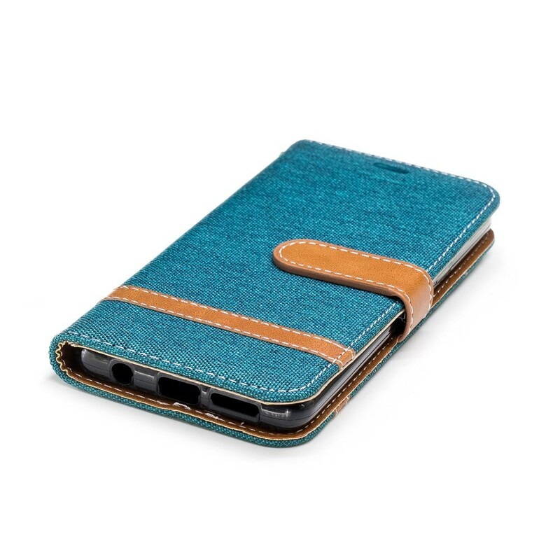 Housse Samsung Galaxy S9 Tissu et Effet Cuir à Lanière Housse Samsung Galaxy S9 Tissu et Effet Cuir à Lanière