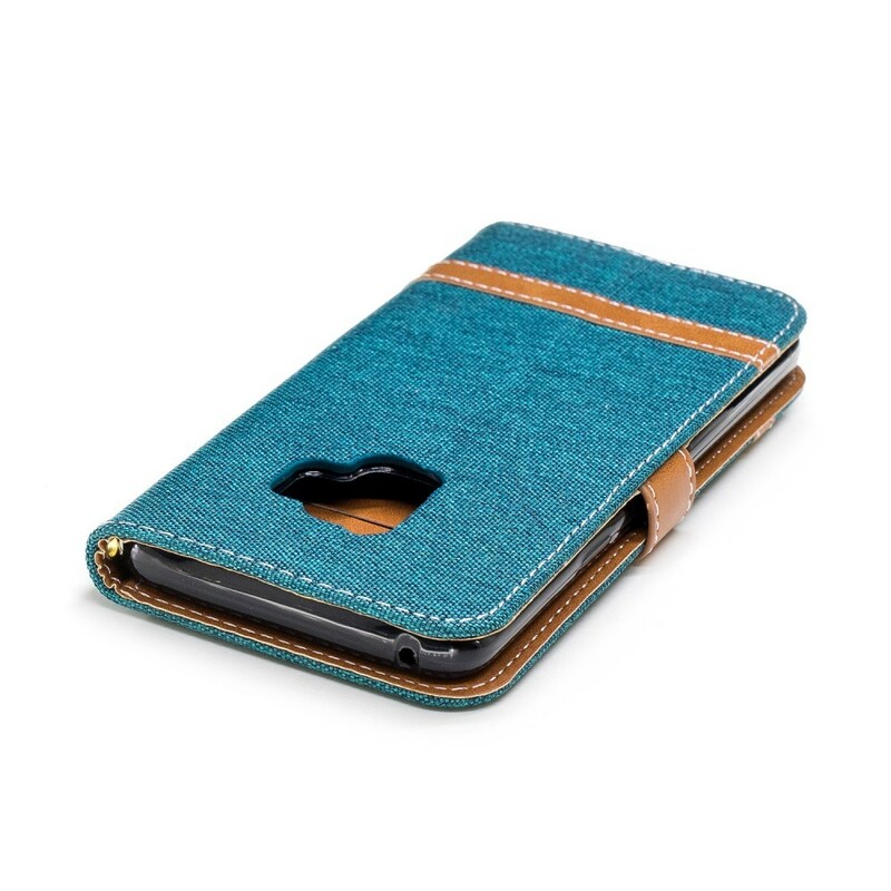 Housse Samsung Galaxy S9 Tissu et Effet Cuir à Lanière Housse Samsung Galaxy S9 Tissu et Effet Cuir à Lanière