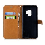 Housse Samsung Galaxy S9 Tissu et Effet Cuir à Lanière Housse Samsung Galaxy S9 Tissu et Effet Cuir à Lanière