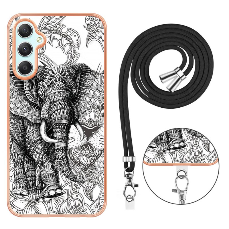 Coque à Cordon Samsung Galaxy A25 5G Totem Éléphant