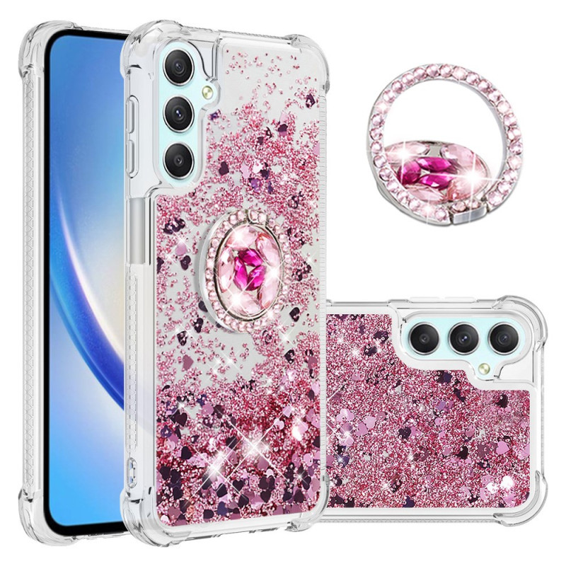 Coque Samsung Galaxy A25 5G / A24 4G Paillettes et Annneau-Support Rotatif