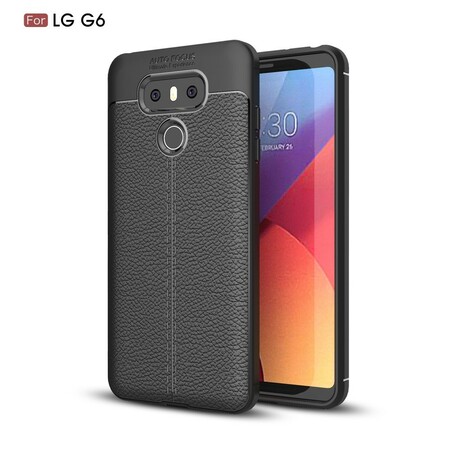 Coque LG G6 Effet Cuir Litchi Double Line