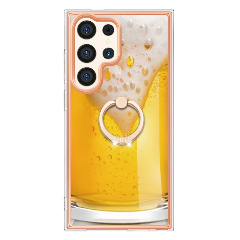Coque Samsung Galaxy S24 Ultra 5G avec Anneau-Support Bière