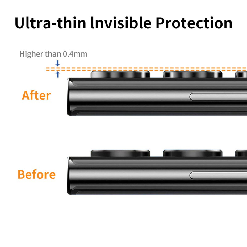 UniqueMe 4 Pièces Verre Trempé pour Samsung Galaxy S24 Ultra 5G Protection,  [2 Pièces Protection ecran 2 Pièces Verre Trempé Protection  d'objectif],Compatible avec ID d'empreintes Digitales : : High-Tech
