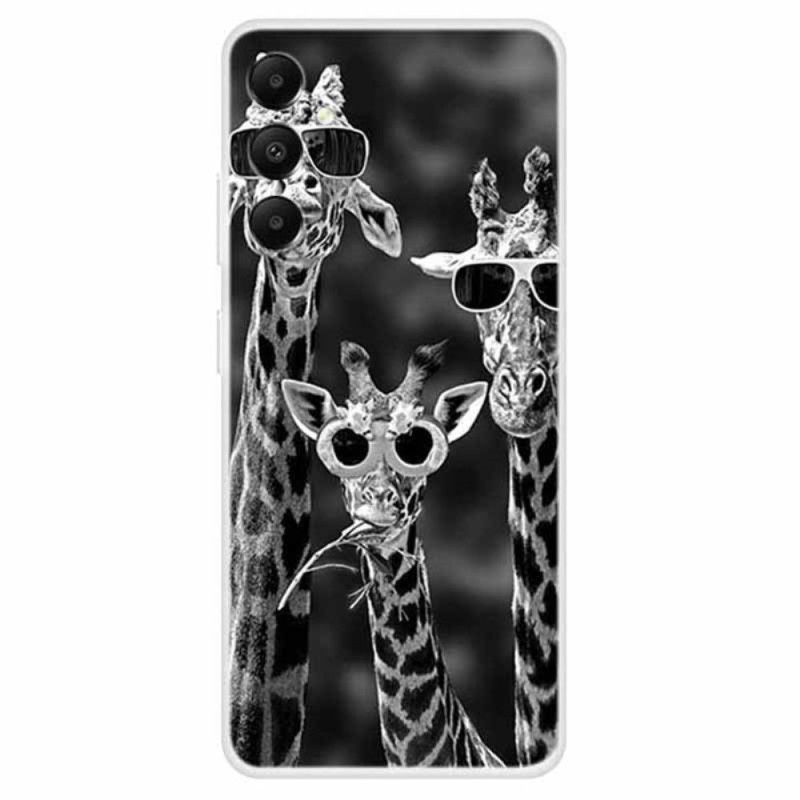 Coque Samsung Galaxy A05s Girafes avec Lunettes de Soleil